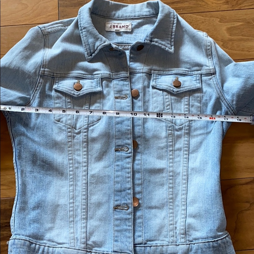 J Brand Lt Blue Denim Jacket w/ Copper Buttons M - Picture 5 of 7